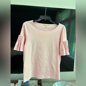 Gianni Bini Light Pink Pleated Sleeve Tee